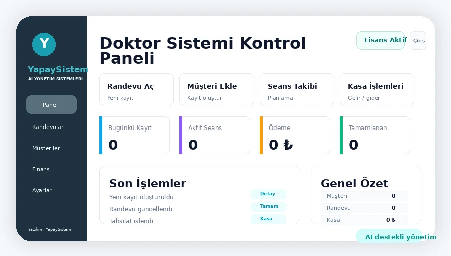 Doktor Sistemi Kontrol Paneli