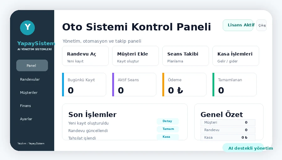 Oto Sistemi Kontrol Paneli