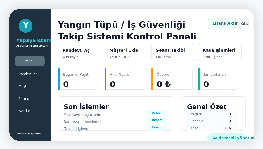 Yangın Tüpü / İş Güvenliği Takip Sistemi Kontrol Paneli